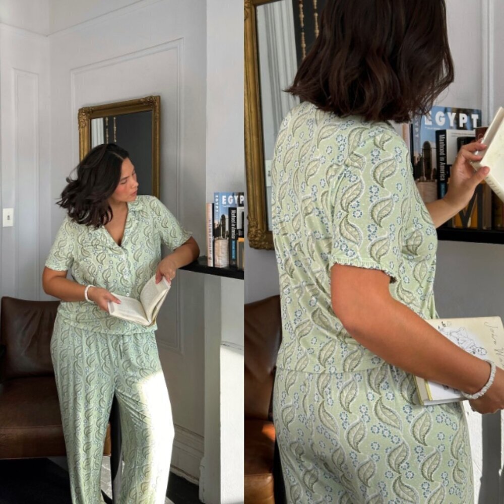 Hill House Green Marina Pajama Top Size Small 41210